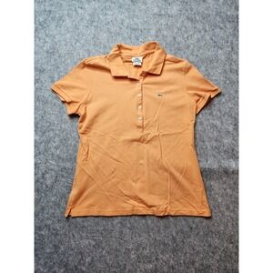 Lacoste‎ Womens Orange Short Sleeve Cotton Stretch Polo Shirt 46 4811L
